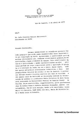 Carta de Miriam Limoeiro Cardoso para Luiz Clemente Mariani bittencourt sobre relatórios de proje...