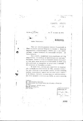 Ofício de José Carlos Seixas (secretário Geral do Ministério da Saúde) para José Pelúcio Ferreira...