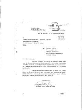 Carta de Arlindo Fabio Gomez de Souza (coordenador do Peppe) com o último demonstrativo Financeir...