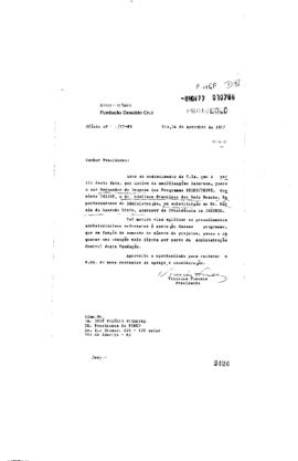 Ofício de Vinicius da Fonseca (presidente da Fiocruz)  para José Pelúcio Ferreira (presidente da ...