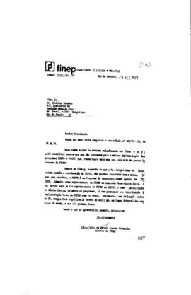Ofício de Fabio Celso de Macedo Soares Guimarães (diretor da Finep) para Vinicius da Fonseca (pre...