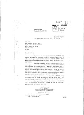Carta de Antonio Sérgio da SIlva Arouca (coordenador do Peppe) para Neusa M. Barbosa Sader (Chefe...