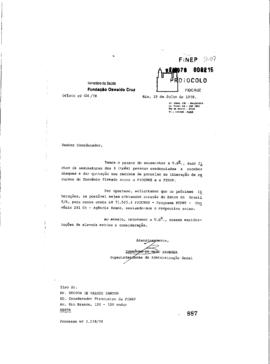 Ofício interno da Finep enviado de Ivanildo de Barbosa (superintendente de Administração Geral Fi...