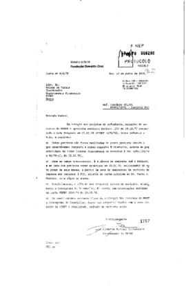 Carta de Luiz Clemente Mariani Bittencourt (coordenador do Peppe) para Delson de Vallois (Coorden...