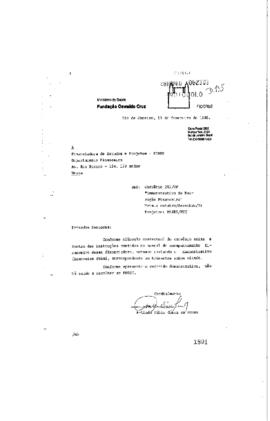 Carta de Arlindo Fábio Gómez de Souza (coordenador do Peppe) enviando demonstrativo financeiro de...