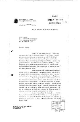 Carta de Vinicius da Fonseca (presidente da Fiocruz) para José Pelúcio Ferreira (presidente da Fi...