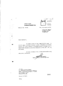 Carta de Ivanildo de Barbosa (superintendente de administração geral) para Claudio Meirelles Rome...