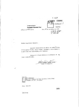 Ofício de Antonio Barros Correa Neto (chefe de Gabinete da Fiocruz) para Rubem Gandelman (supervi...