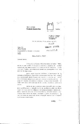 Carta de Guilardo Martins Alves; Antonio Sergio da Silva Arouca (Vice-presidente da Fiocruz ; coo...