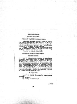 Ministério da Saúde - Gabinete do Ministro: aprovação da  Portaria nº 264, 08/09/1970