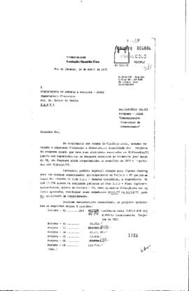 Carta de Antonio Sergio da Silva Arouca (Coordenador do Peses/Peppe) para Delson de Vallois (Coor...