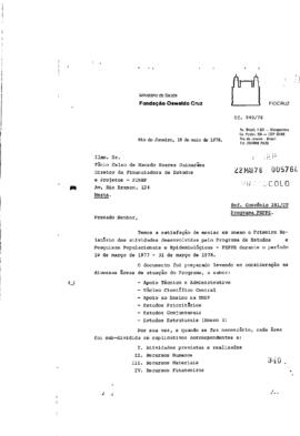 Ofício de Luiz Clemente Mariani Bittencourt (coordenador do Peppe) para Fábio Celso de Macedo Soa...