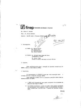 Carta de Fabio Celso de Macedo Soares Guimarães (diretor da Finep) para Vinicius da Fonseca (pres...
