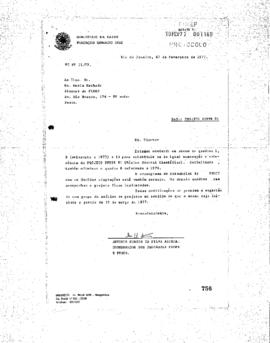 Carta de Antonio Sérgio da Silva Arouca (coordenador do Peses/Peppe) para Mario Machado (diretor ...