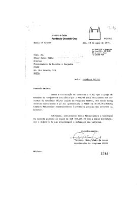 Carta de Arlindo Fábio Gómez de Souza (coordenador do Peppe) para César Muniz Filho (diretor da F...