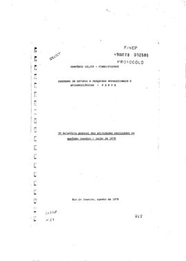 II Relatório parcial de atividades realizadas entre janeiro à julho 1978 - Peppe
