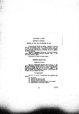 Ministério da Saúde - Gabinete do Ministro: Aprovação da Portaria nº 262, 06/09/1970