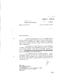 Ofício de Vinícius da Fonseca (presidente da Fiocruz) para José Pelúcio Ferreira (presidente da F...