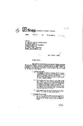 Carta de Fábio Celso de Macedo Soares Guimarães (diretor da Finep) para Edmilson Francisco dos Re...