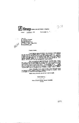 Carta de Fábio Celso de Macedo Soares Guimarães (diretor da Finep) para Vinicius da Fonseca 9pres...